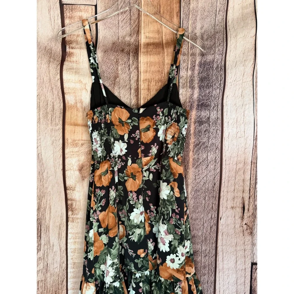 Abercrombie & Fitch Dress Floral Tiered Maxi Fall Ruffle Garden Size Small
